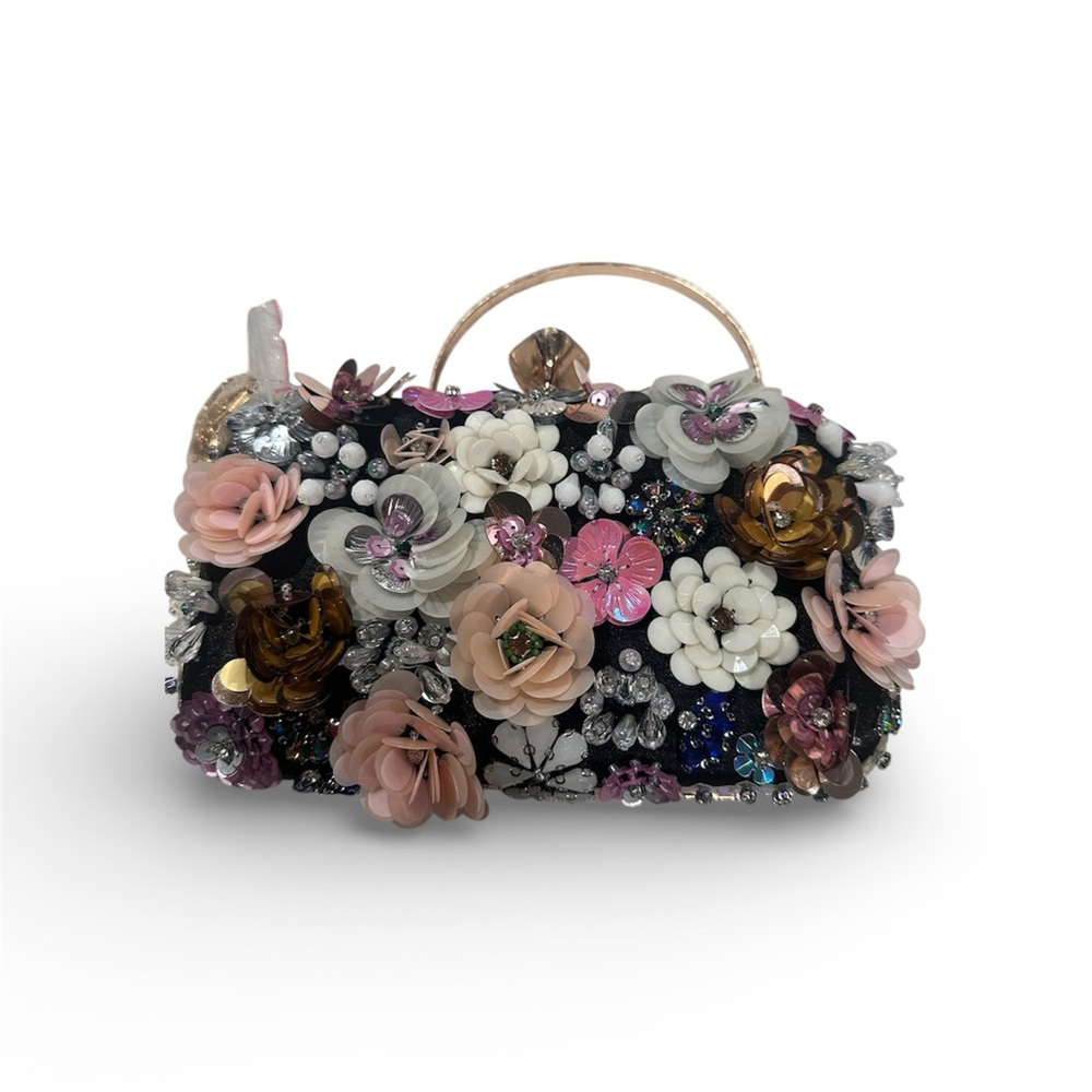 Bebe Floral Embellished Clutch